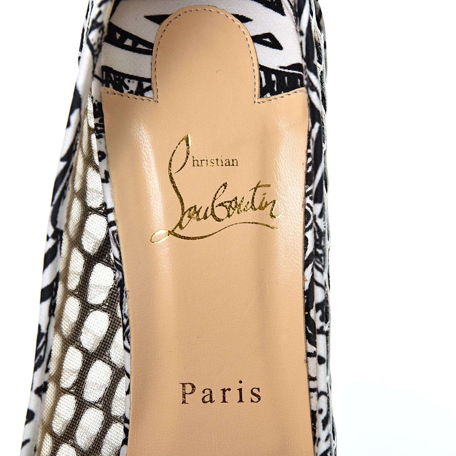 Christian Louboutin Maxi Fishnet Very Lace Fetish Peep 150 Pumps 40 Version Latte Black 8 of 9