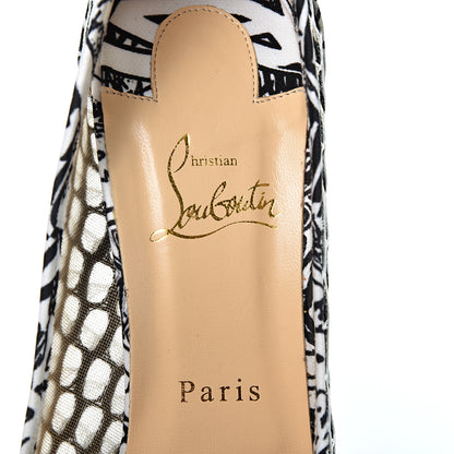 Christian Louboutin Maxi Fishnet Very Lace Fetish Peep 150 Pumps 40 Version Latte Black 8 of 9