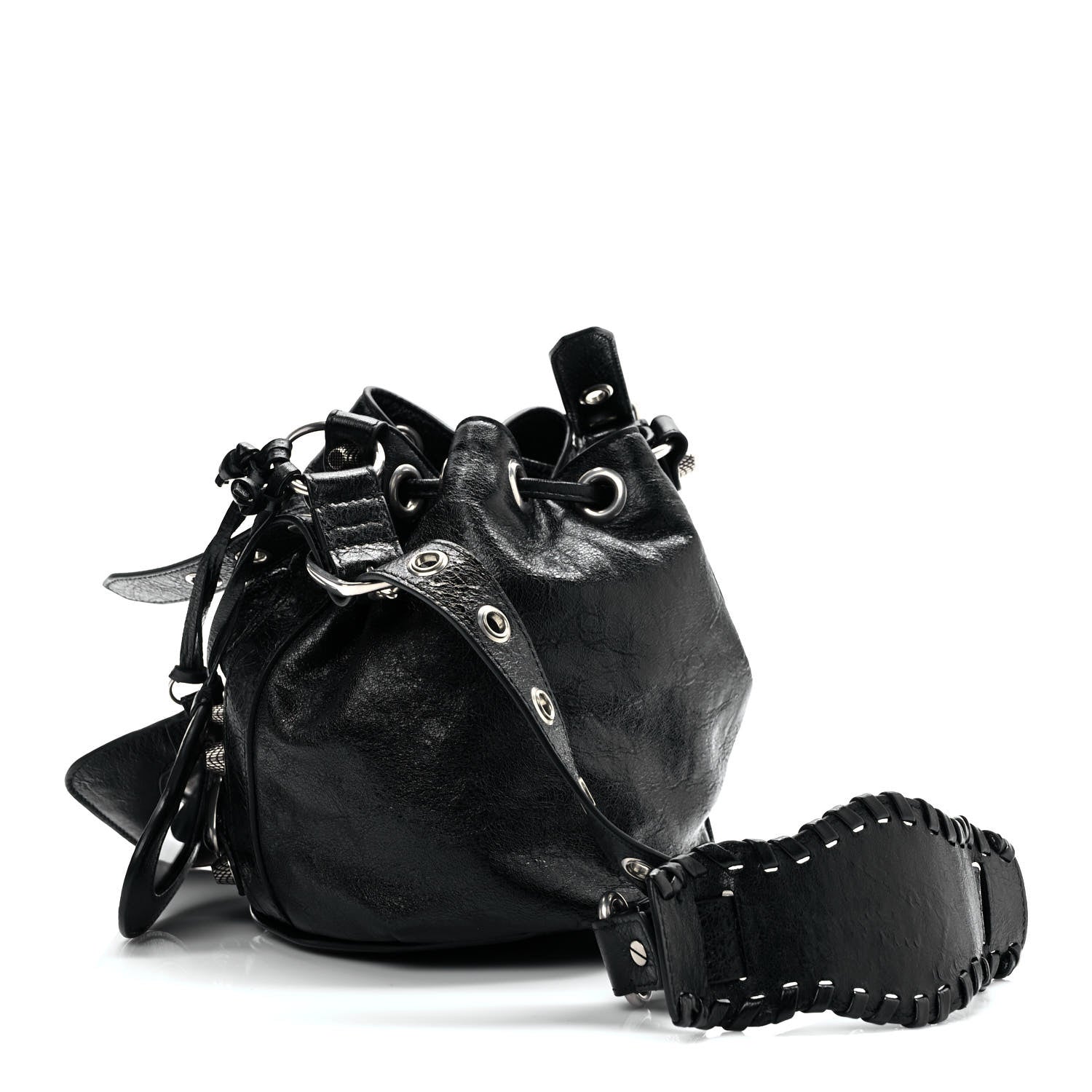 Balenciaga Agneau Arena Le Cagole Bucket Bag XS Black 3 of 9