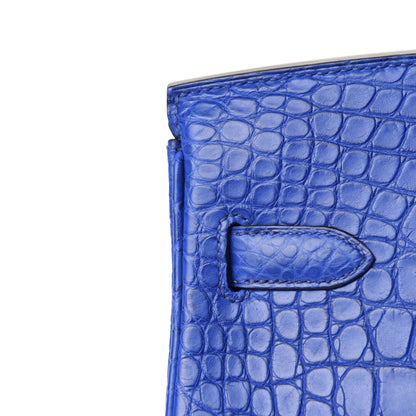 Hermes Matte Alligator Birkin 30 Bleu Electrique 11 of 34