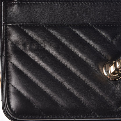 Chanel Lambskin Chevron Quilted Trendy CC Wallet On Chain WOC Black 10 of 13