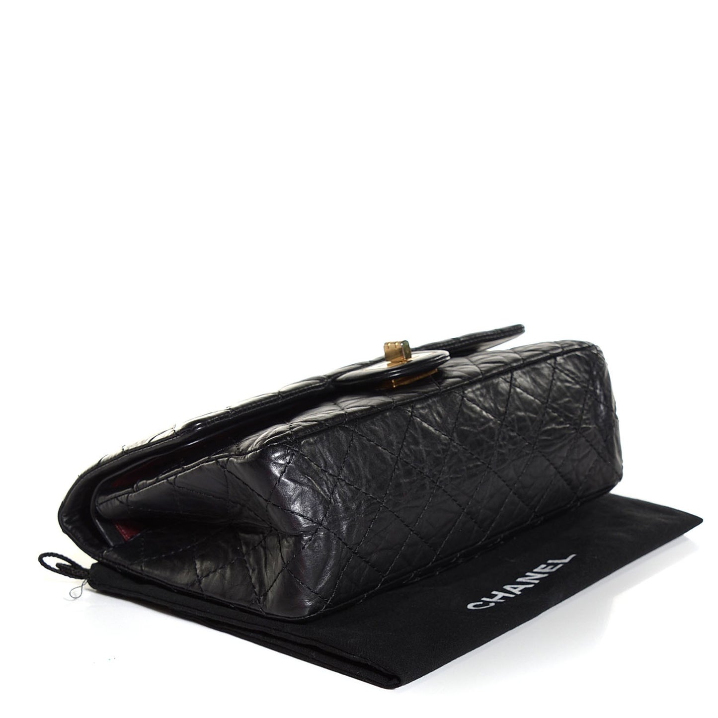 Aged Calfskin Quilted 2.55 Reissue 225 Flap Black