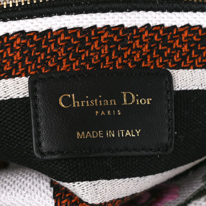 Christian Dior Canvas Petites Fleurs Embroidered Medium Lady D-Lite White Multicolor 6 of 10
