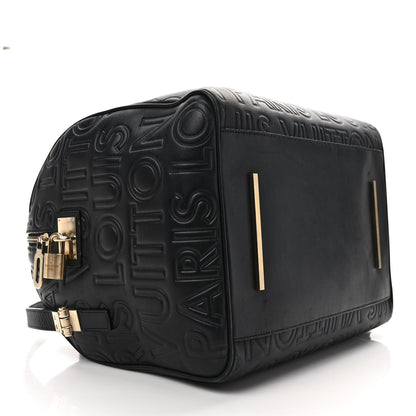 Louis Vuitton Calfskin Embossed Speedy Cube 30 Black 4 of 10