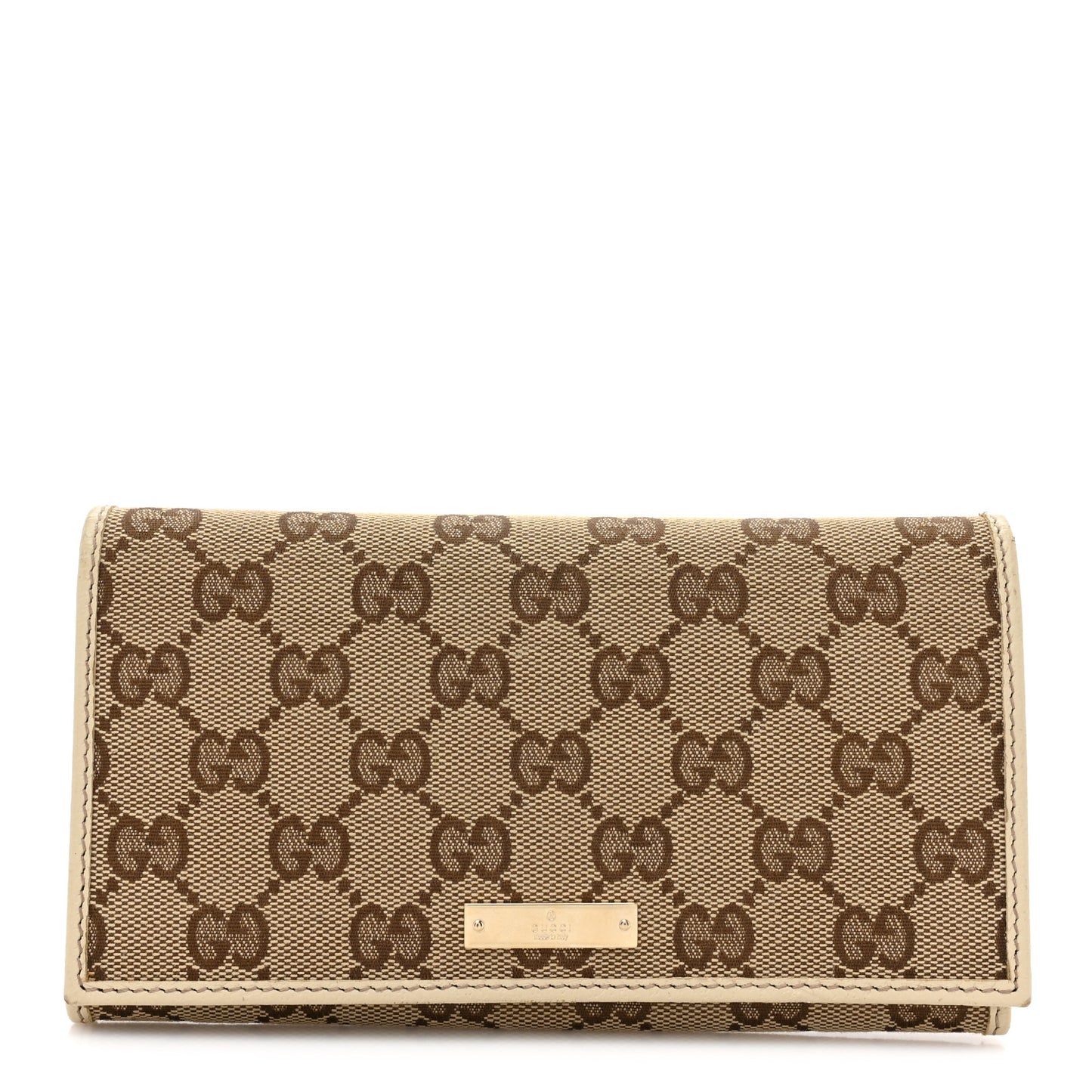 Monogram Metal Bar Continental Flap Wallet Off White