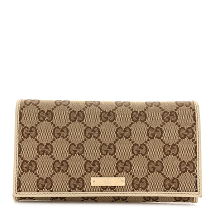 Gucci Monogram Metal Bar Continental Flap Wallet Off White 1 of 18