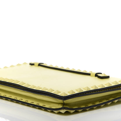 Valentino Garavani Nappa Monochrome Rockstud Wristlet Clutch Soft Yellow 8 of 13