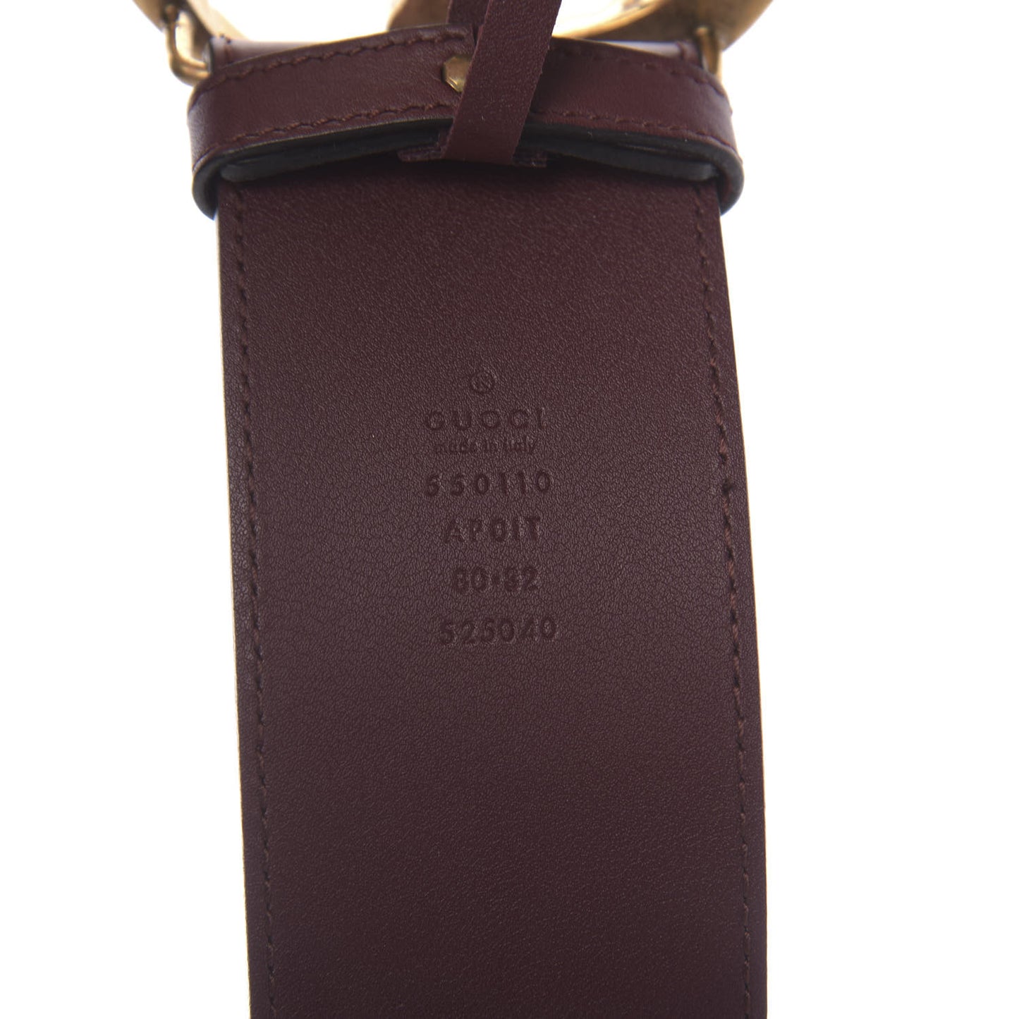 Calfskin Crystal Double G 55mm Belt 80 32 Burgundy