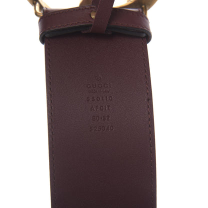 Gucci Calfskin Crystal Double G 55mm Belt 80 32 Burgundy 3 of 5