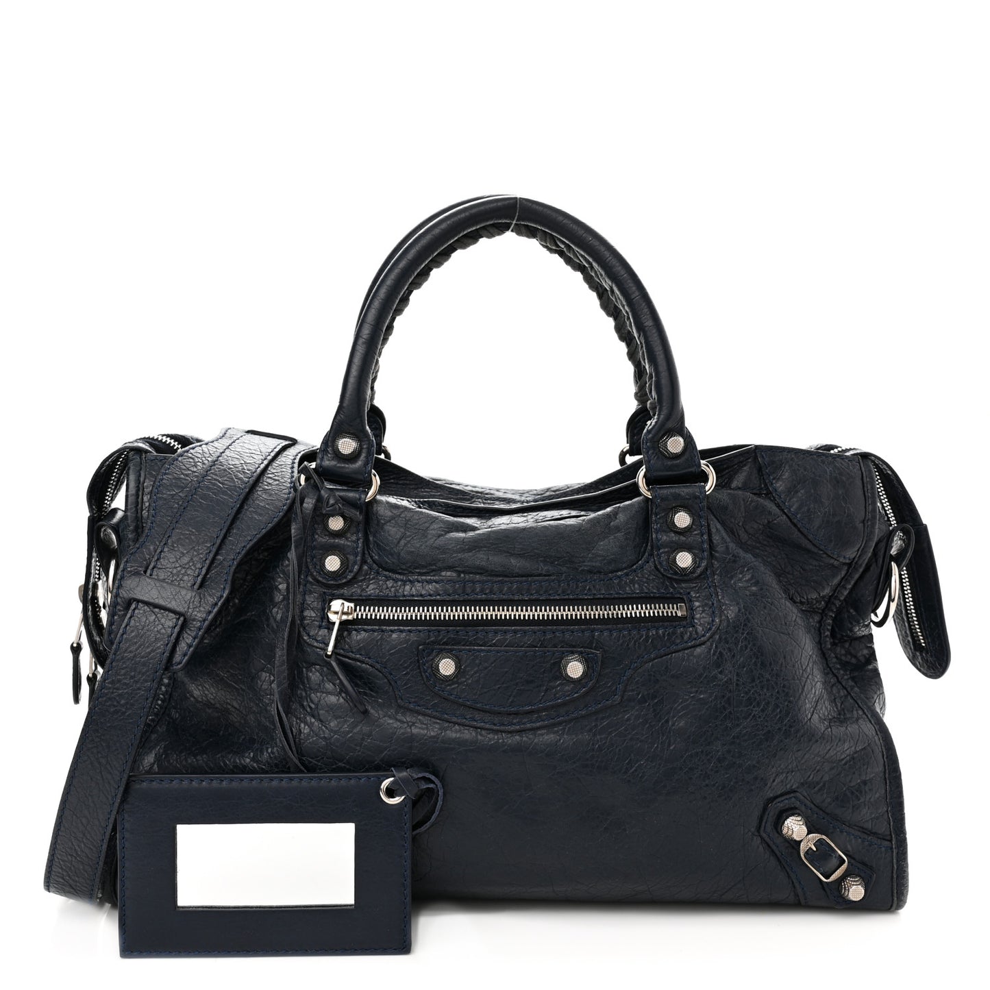 Agneau Giant 12 Silver Hardware City Bleu Obscur