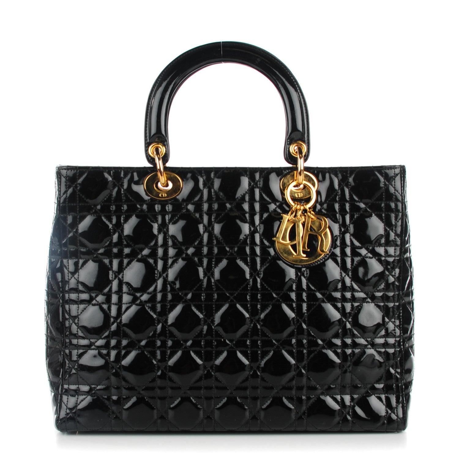 Christian Dior Patent Cannage Large Lady Dior Black 1 of 7