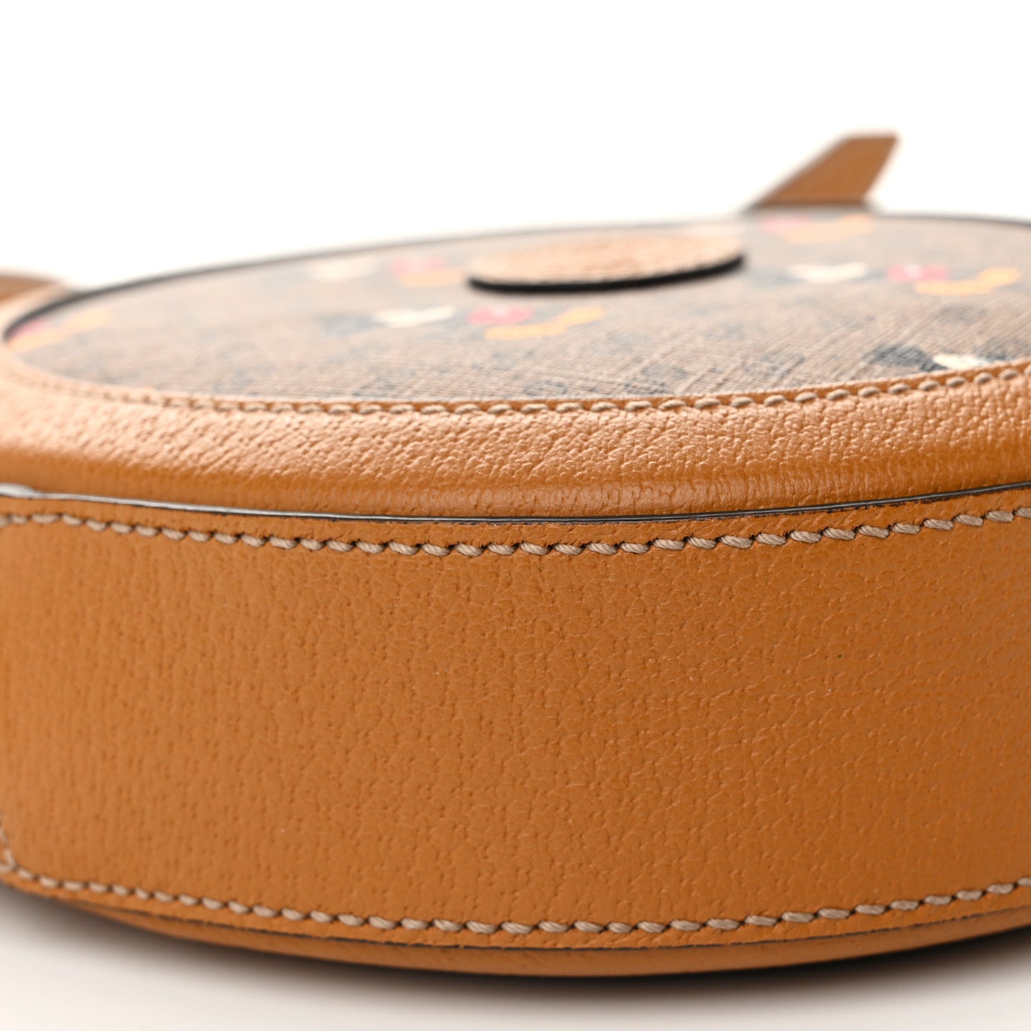 X DISNEY Mini Vintage GG Supreme Monogram Mickey Mouse Round Shoulder Bag Beige Vintage Sun Oil