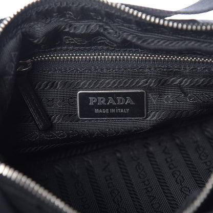 Prada Tessuto Nylon Soft Calfskin Shoulder Bag Black 6 of 14