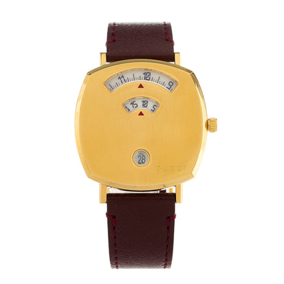 Gucci Stainless Steel Alligator 35mm Grip Quartz Watch Burgundy 1 of 5