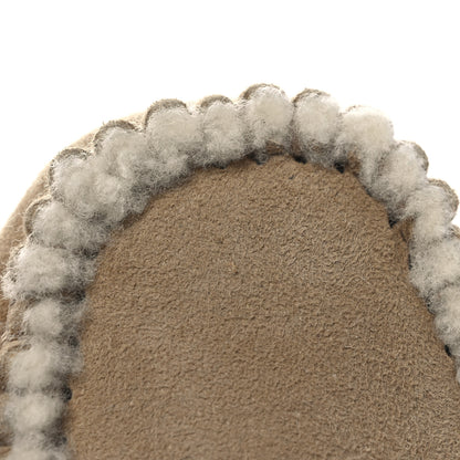 Miu Miu Shearling Moccasin Loafers 35 Beige 11 of 12