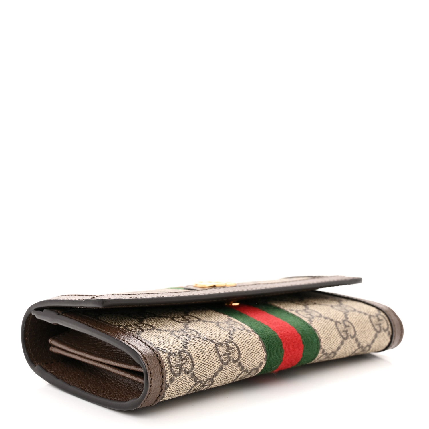 Gucci GG Supreme Monogram Web Ophidia Continental Wallet Brown 4 of 9