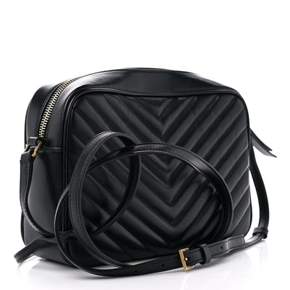 Saint Laurent Calfskin Matelasse Monogram Lou Camera Bag Black 3 of 9