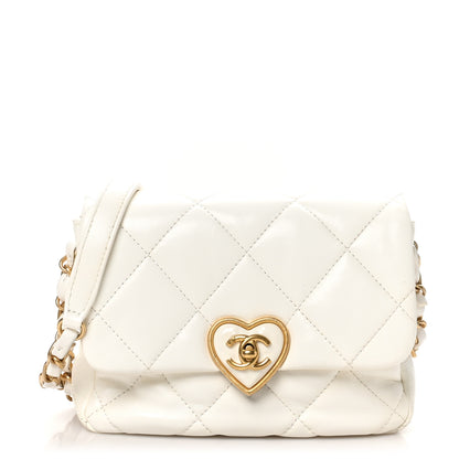 Chanel Lambskin Plexiglass Quilted Coco Love Mini Flap White 1 of 19