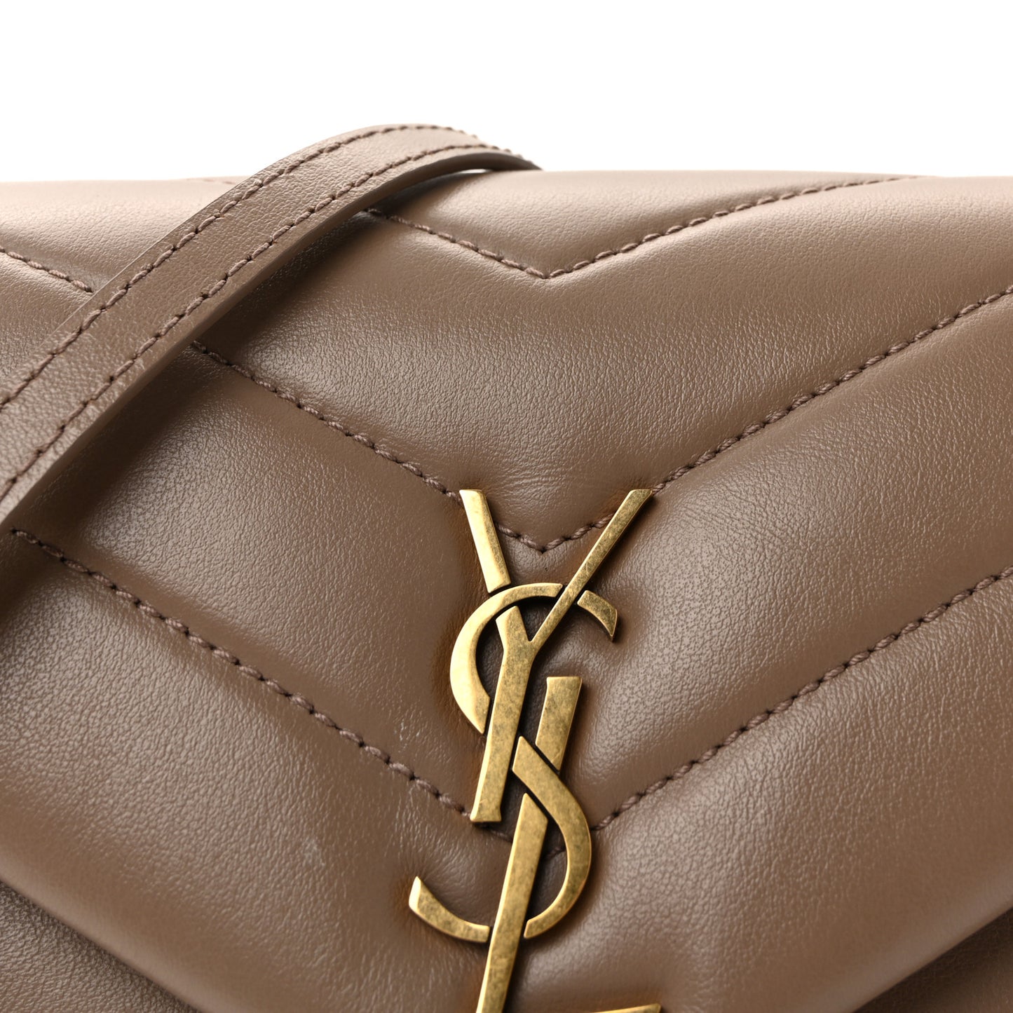 Calfskin Y Quilted Monogram Toy Loulou Crossbody Bag Dark Beige