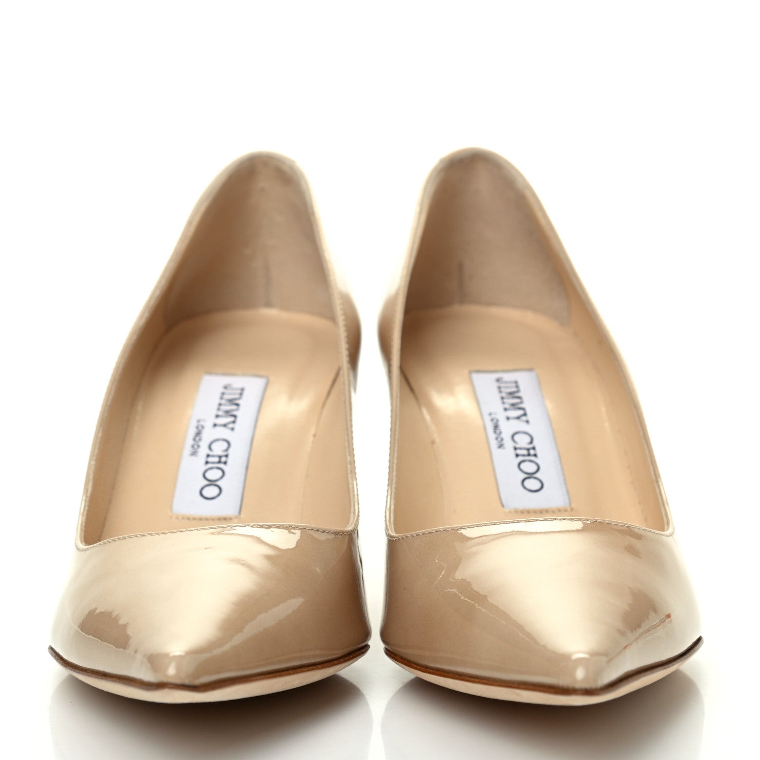 Jimmy Choo Patent Agnes 85 Pumps 35.5 Beige 2 of 9