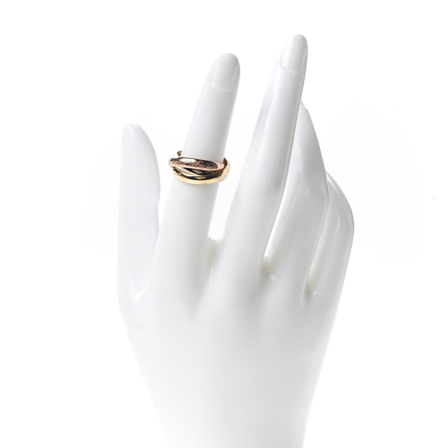 Cartier 18K Pink Yellow White Gold Classic Les Must De Trinity Ring 51 5.75 2 of 6