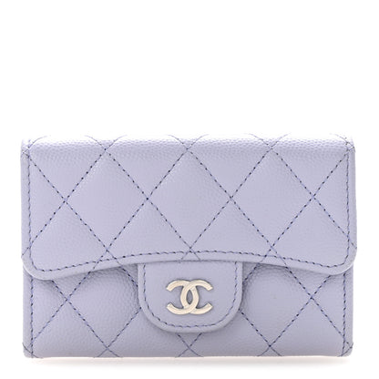 Chanel Caviar Quilted Flap Card Holder Wallet Light Purple 1 of 10