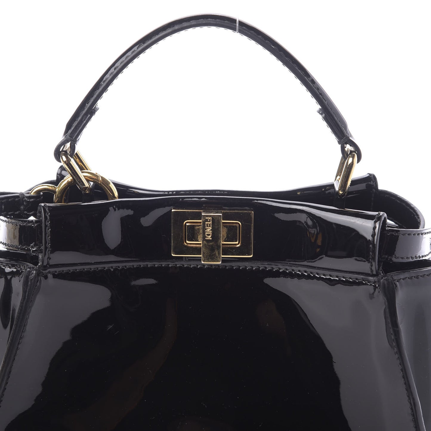 Vitello Vernice Mou Mini Peekaboo Iconic Satchel Black