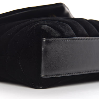 Saint Laurent Velvet Y Quilted Monogram Toy Loulou Chain Satchel French Black 10 of 12