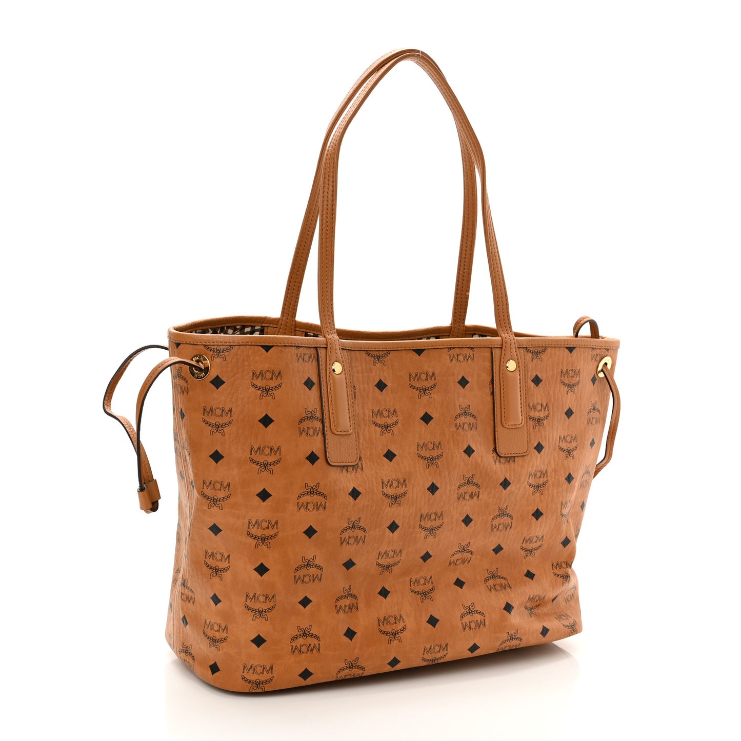 Visetos Medium Liz Reversible Shopper Tote Cognac