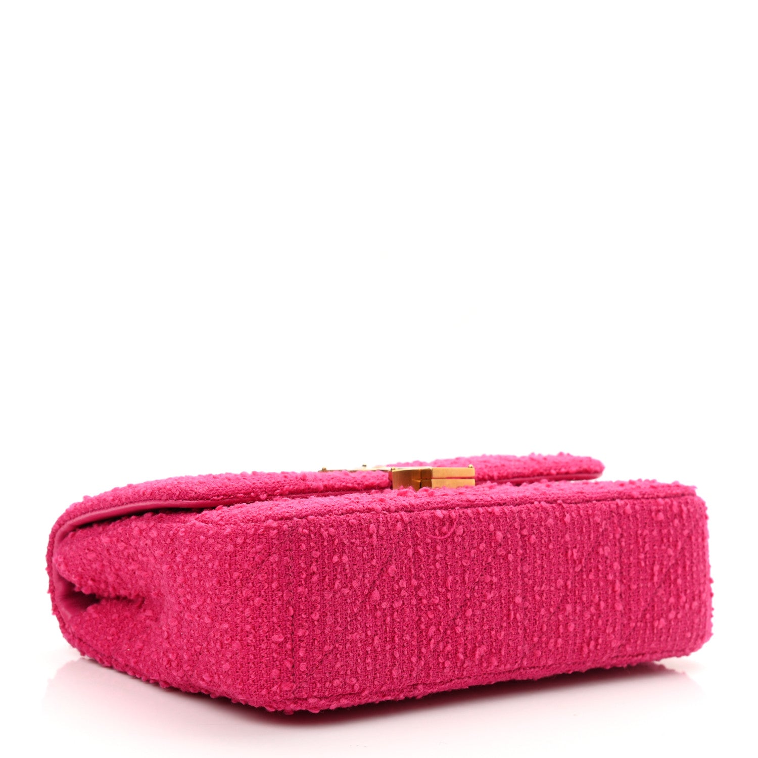 Saint Laurent Boucle Tweed Patchwork Monogram Medium Jamie Baguette Magenta 3 of 11