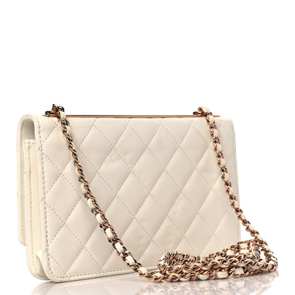 Chanel Lambskin Quilted Trendy CC Wallet On Chain WOC White 3 of 12