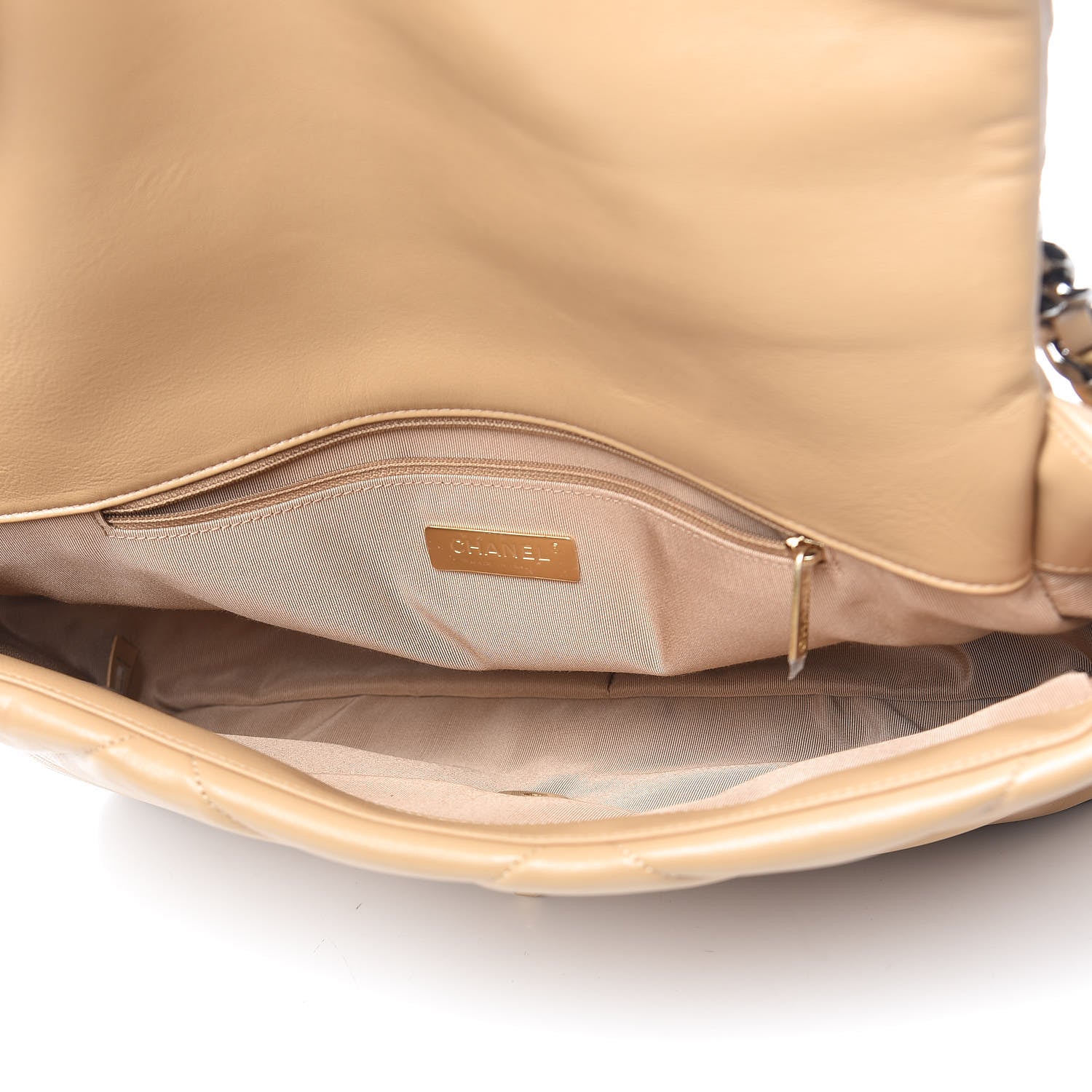 Chanel Lambskin Quilted Maxi 19 Flap Dark Beige 5 of 10