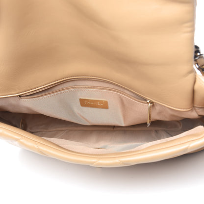 Chanel Lambskin Quilted Maxi 19 Flap Dark Beige 5 of 10
