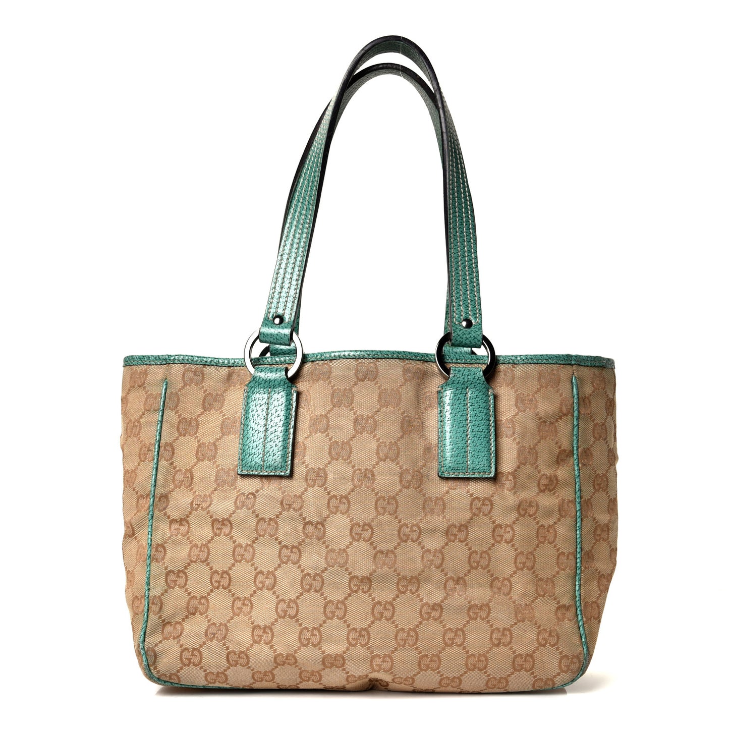 Monogram Medium Tote Turquoise