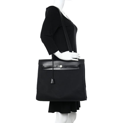Hermes Toile Vache Calfskin Herbag 39 MM Black 2 of 9