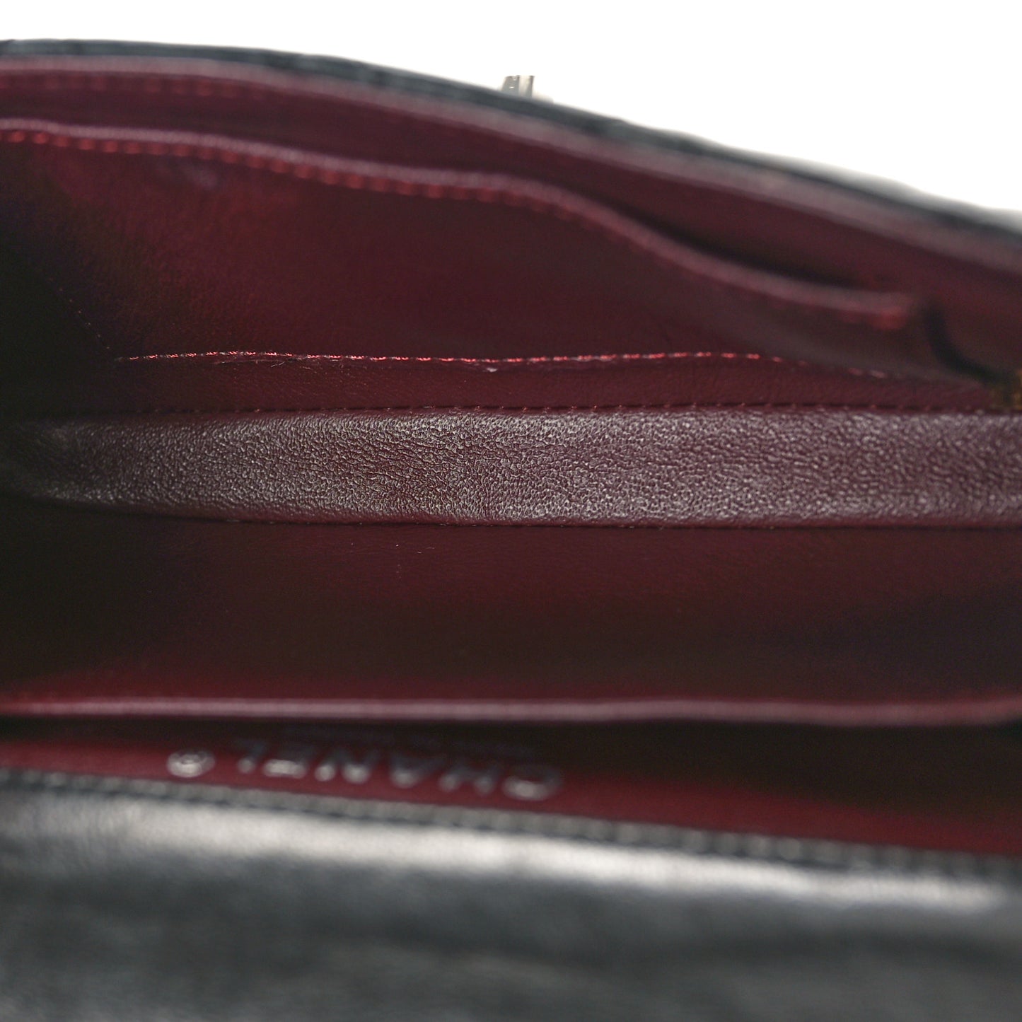 Lambskin Quilted Extra Mini Rectangular Flap Black