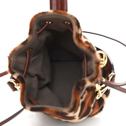 Fendi Wool Vitello King F is Fendi Leopard Print Mini Mon Tresor Bucket Bag Brown Multicolor 5 of 9