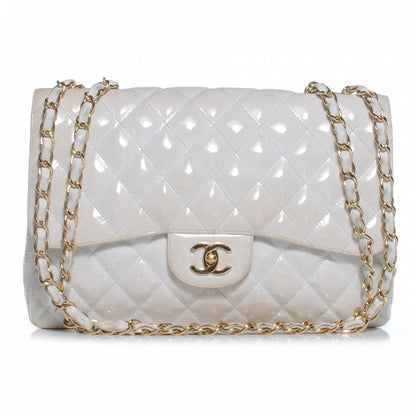 Chanel Patent Quilted Evening Star Jumbo Flap White 1 of 11