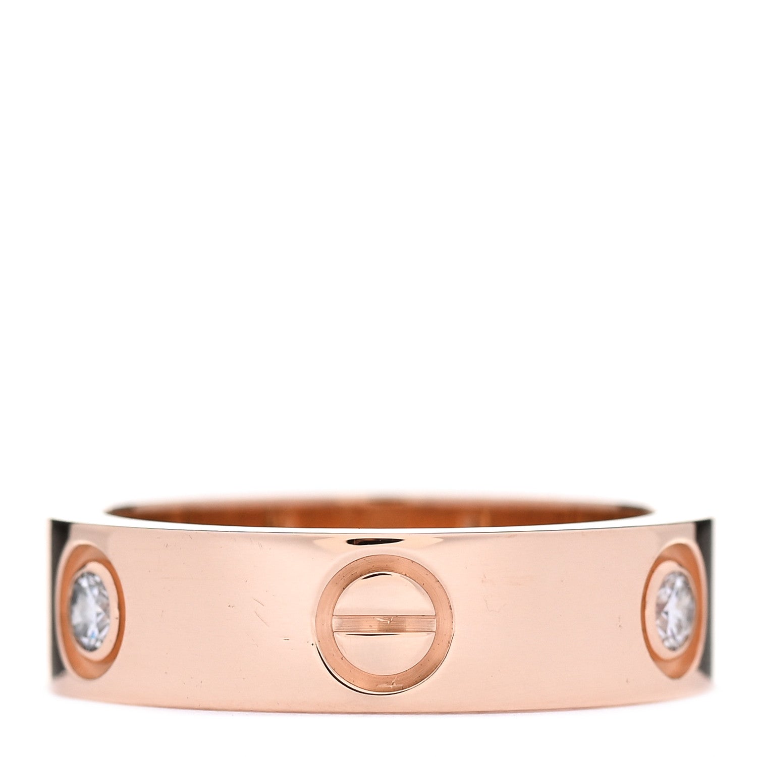Cartier 18K Pink Gold 3 Diamond 5.5mm LOVE Ring 54 6.75 3 of 5