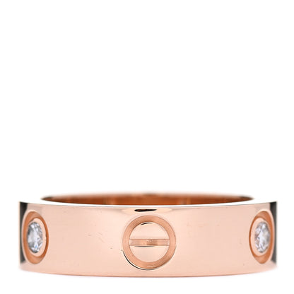 Cartier 18K Pink Gold 3 Diamond 5.5mm LOVE Ring 54 6.75 3 of 5