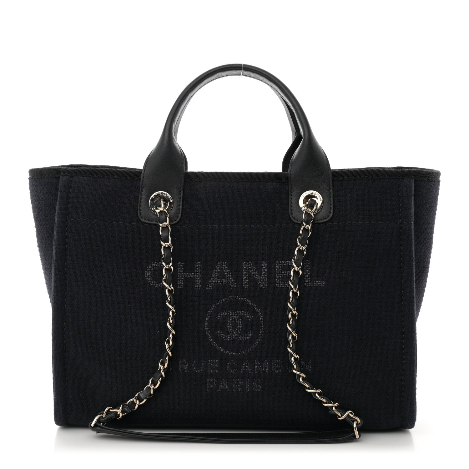 Chanel Mixed Fibers Small Deauville Tote Black 1 of 10