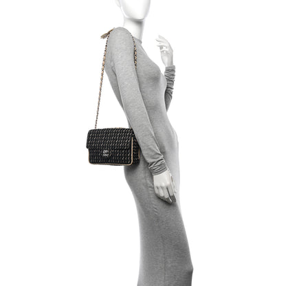 Chanel Canvas Lambskin Small Flap Black Beige Multicolor 2 of 11
