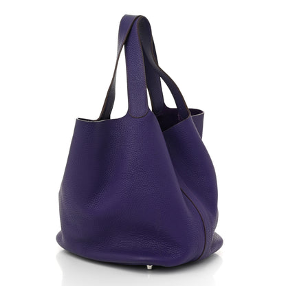 Hermes Taurillon Clemence Picotin Lock 26 GM Iris 3 of 12