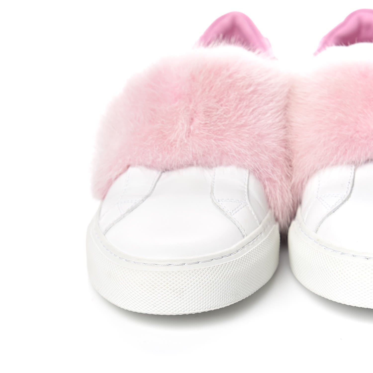 Givenchy Calfskin Mink Fur Womens Urban Street Sneakers 39 White Rose 9 of 11