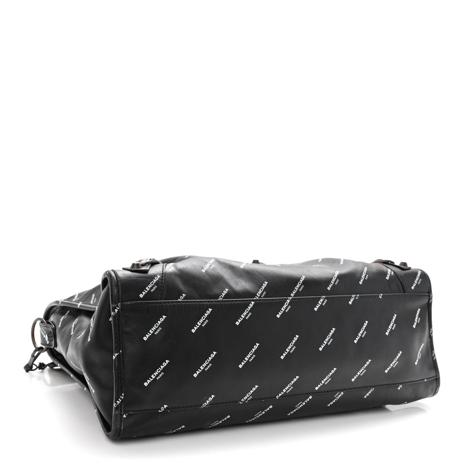Balenciaga Veau Allover Logo Classic Hardware City Black White 4 of 9
