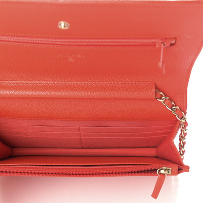 Chanel Caviar Quilted Wallet On Chain WOC Orange 5 of 10