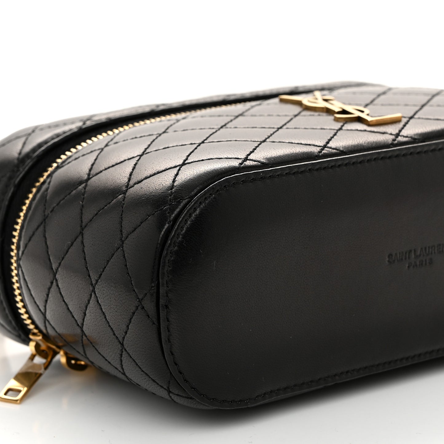Lambskin Quilted Mini Gaby Vanity Case Black