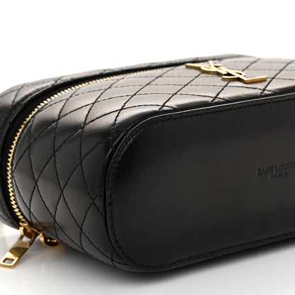 Saint Laurent Lambskin Quilted Mini Gaby Vanity Case Black 8 of 9