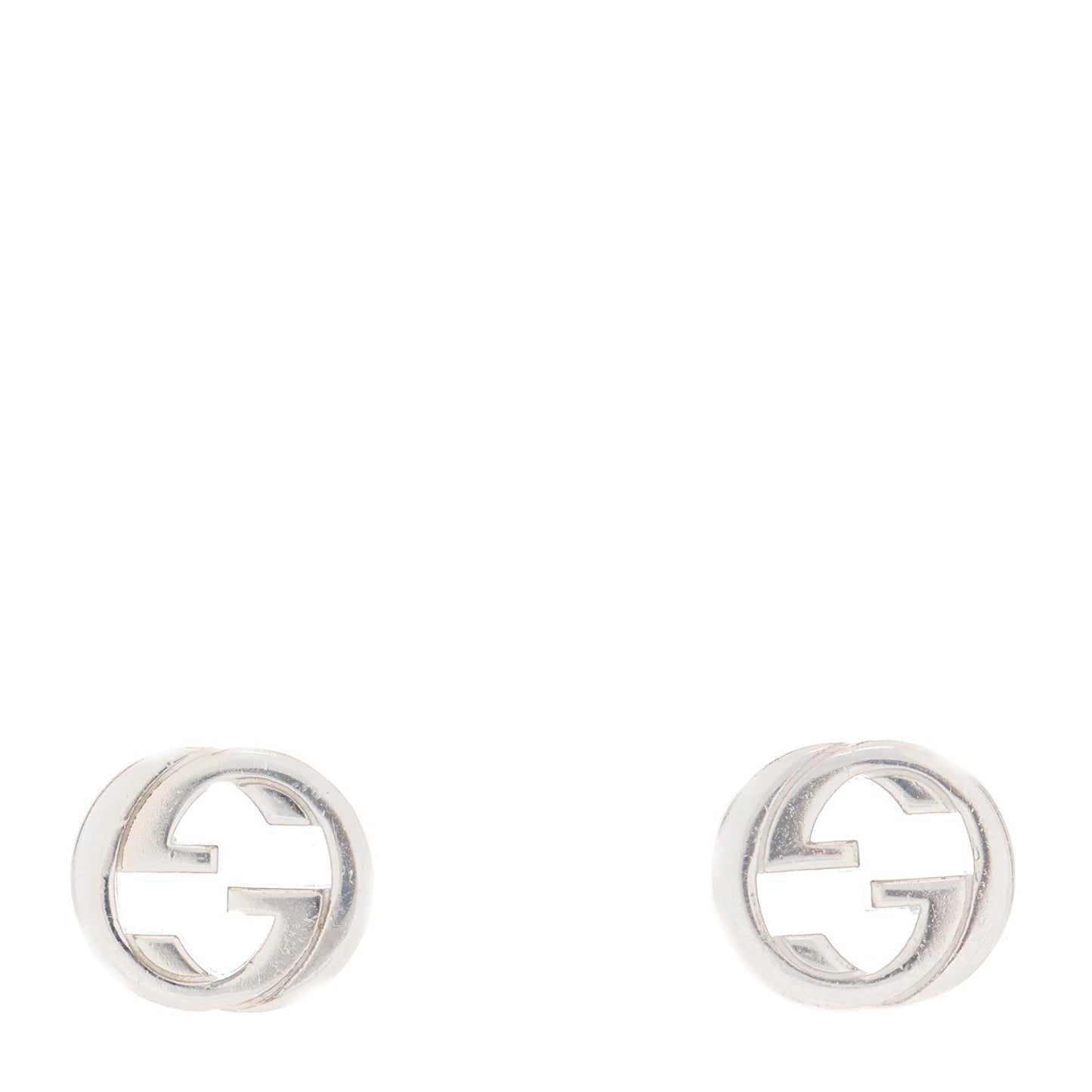 Sterling Silver Interlocking GG Stud Earrings