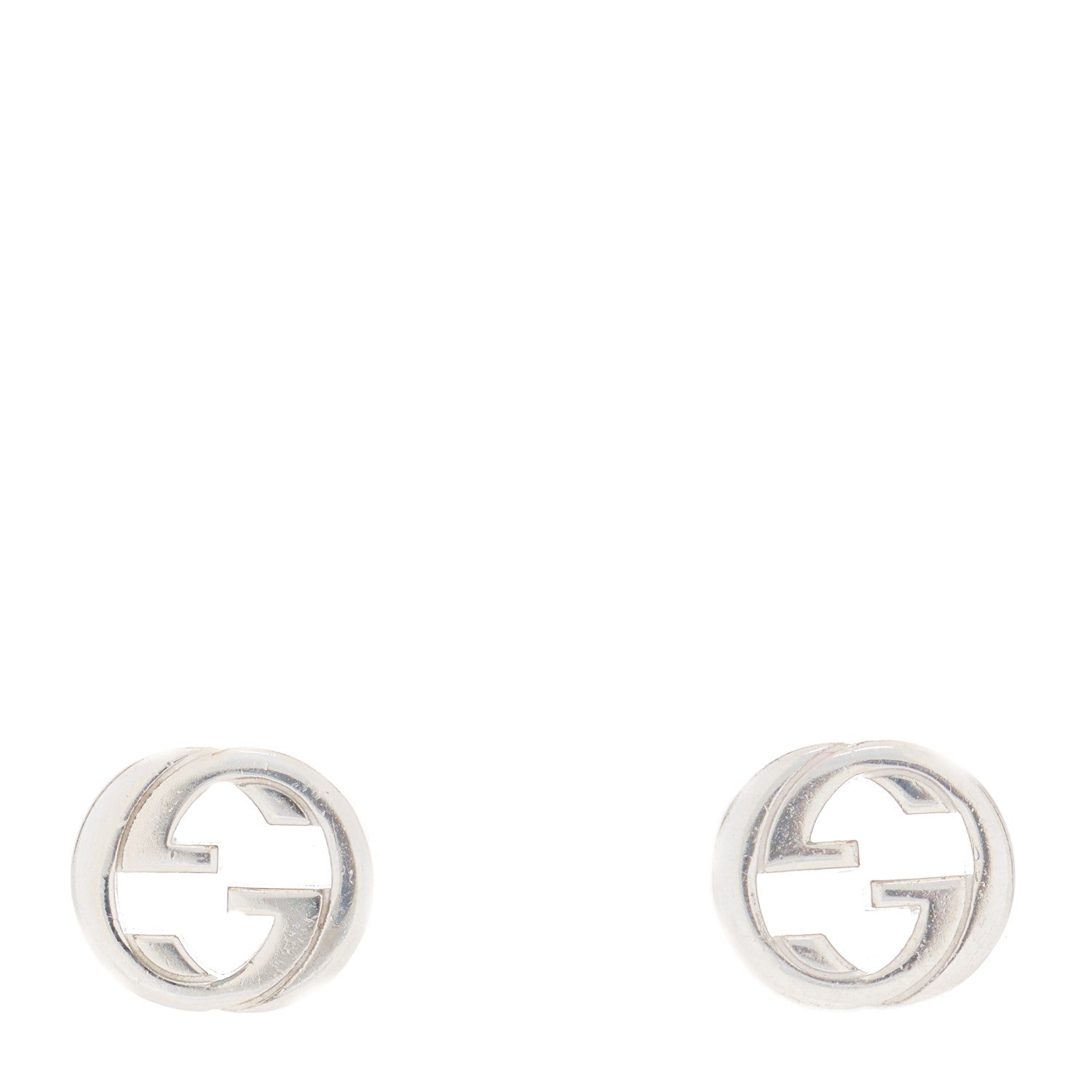 Gucci Sterling Silver Interlocking GG Stud Earrings 1 of 5